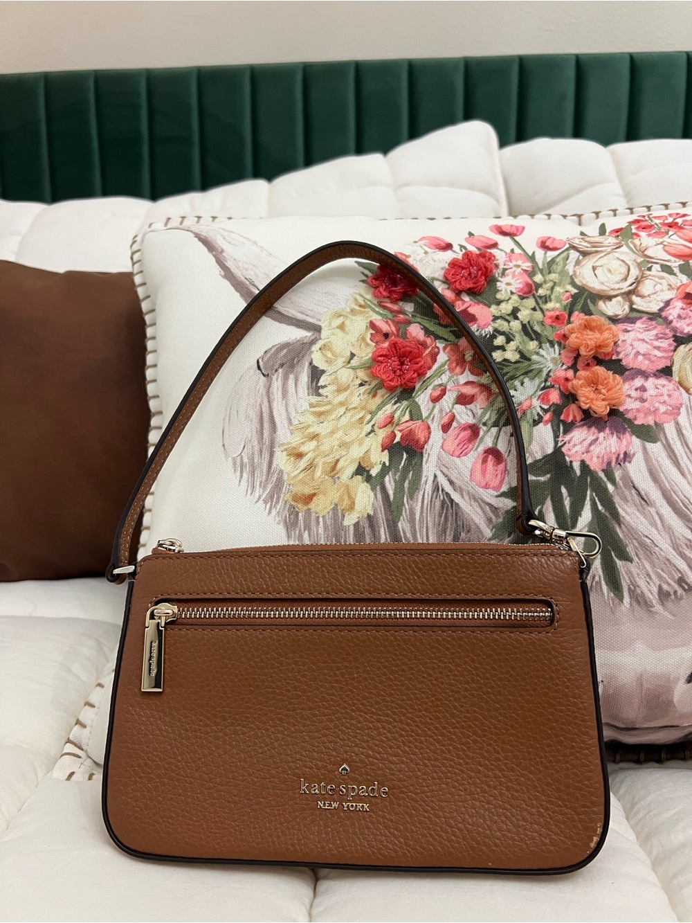 Kate Spade Leila Convertible Wristlet Pebbled Leather Gingerbread Brown Gold HW - Picture 1 of 6